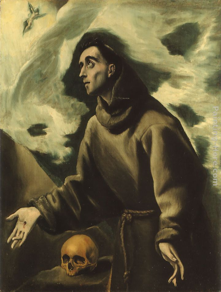 Saint Francis receiving the Stigmata painting - El Greco Saint Francis receiving the Stigmata art painting